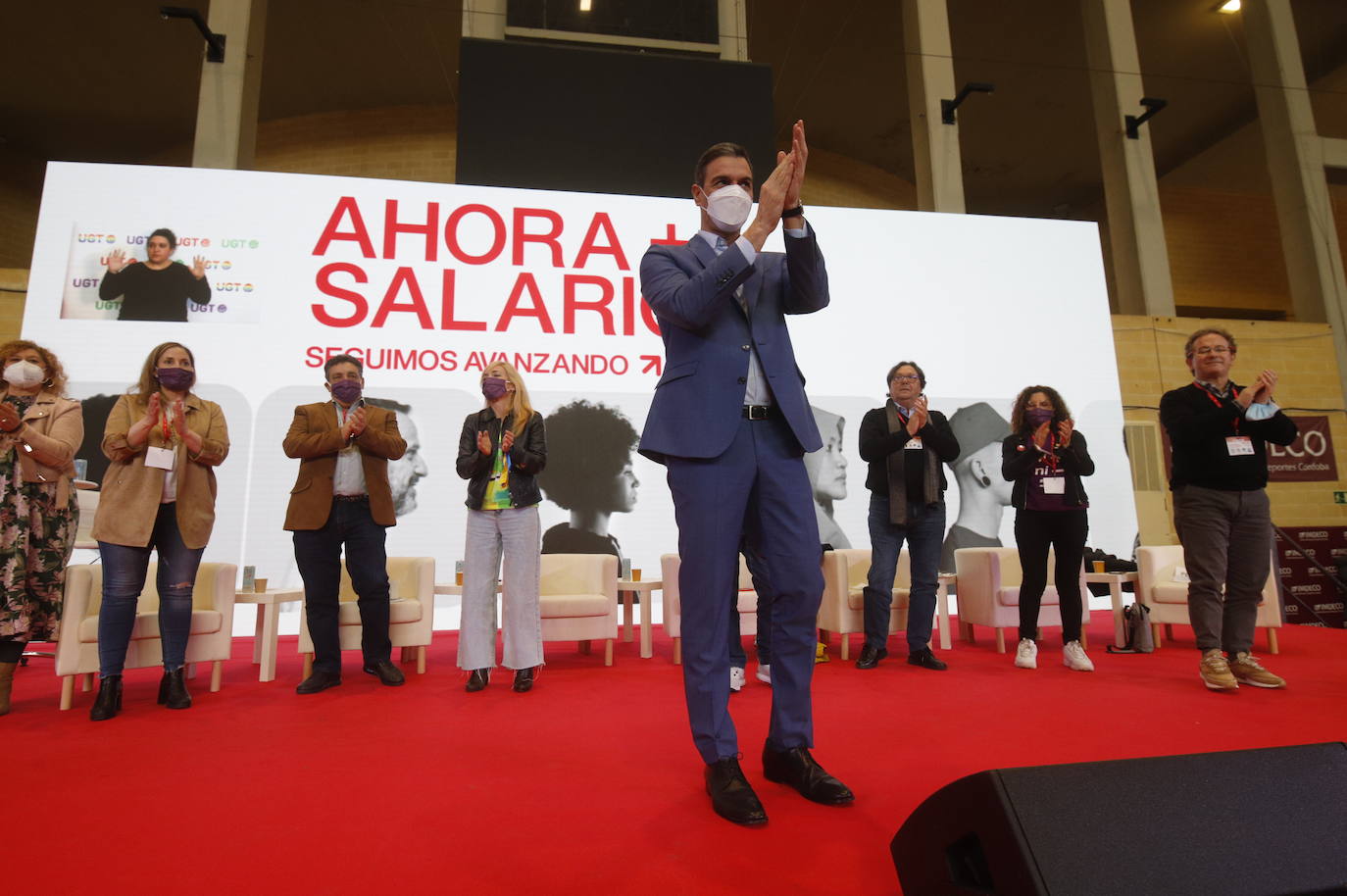 La presencia de Pedro Sánchez en la Asamblea de UGT en Córdoba, en imágenes