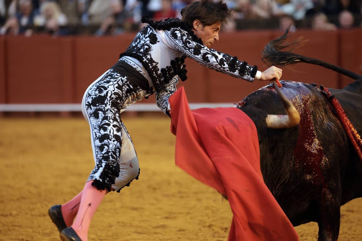 Ángel Jiménez, esta tarde en la Maestranza. JUAN FLORES