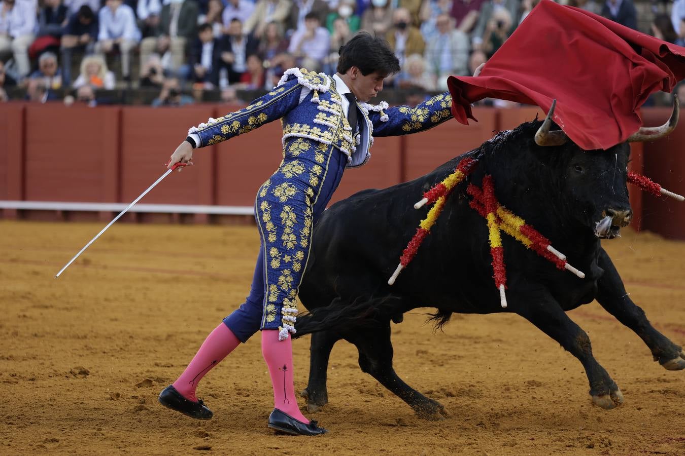 Esaú Fernández, esta tarde en la Maestranza. JUAN FLORES