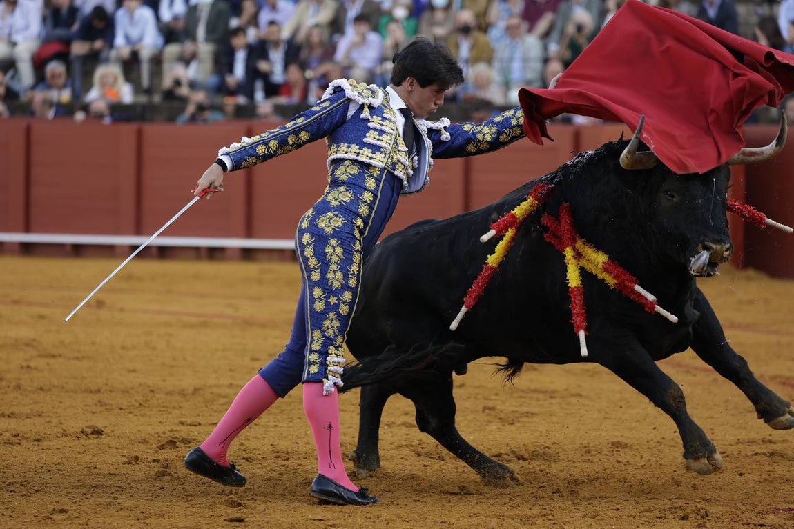 Esaú Fernández, esta tarde en la Maestranza. JUAN FLORES