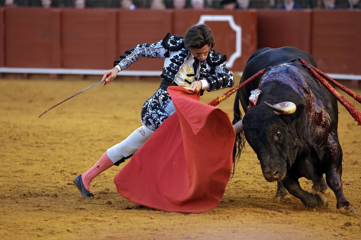 Ángel Jiménez, esta tarde en la Maestranza. JUAN FLORES