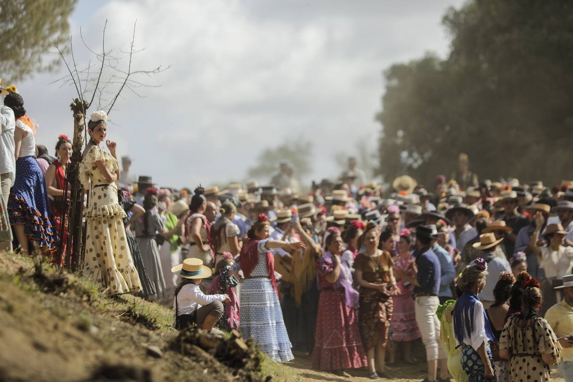 En imágenes, la Hermandad del Rocío de Sevilla a su paso por el Quema