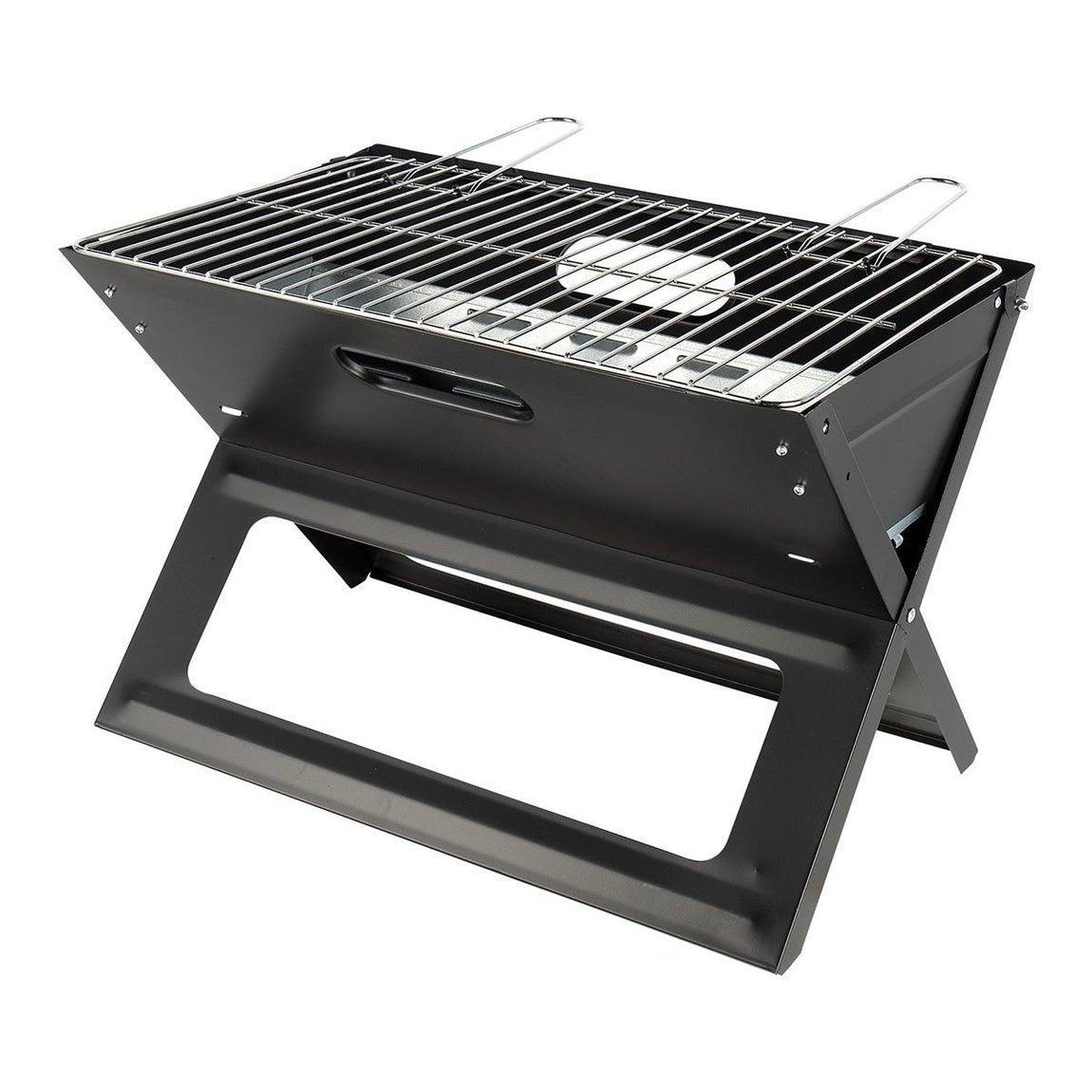 EL CORTE INGLÉS - Burn Campo y Playa. Barbacoa plegable de carbón vegetal con parrilla de acero cromado anticorrosivo. A pesar de su tamaño compacto, tiene capacidad para 4-6 comensales. 39,95 €.