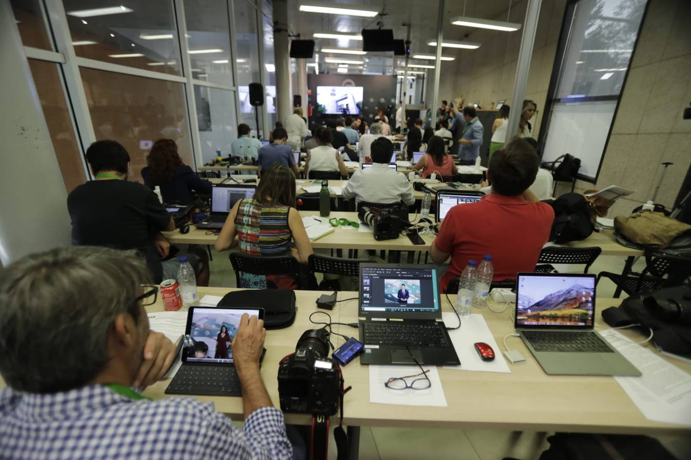 Sala de prensa del debate televisivo. RAÚL DOBLADO