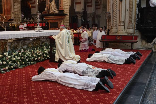 La ordenación de cinco nuevos presbíteros en la Mezquita-Catedral de Córdoba, en imágenes