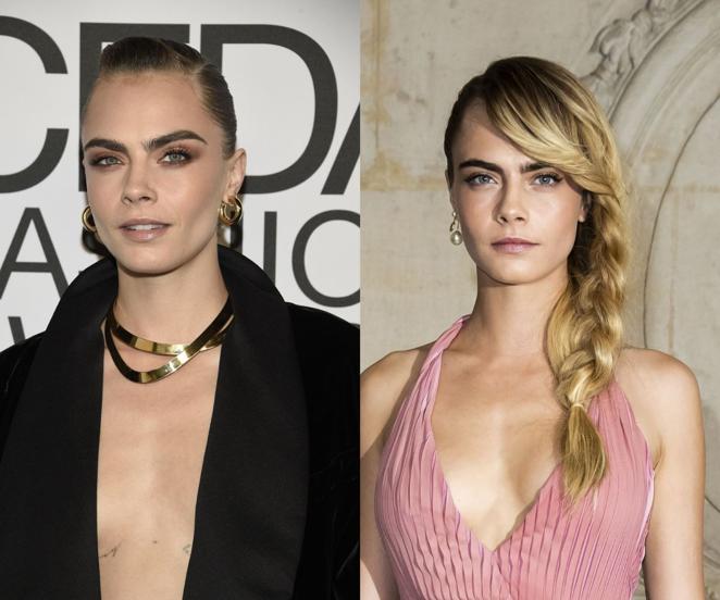 De morenas a rubias: Cara Delevingne. Otra de las famosas que tampoco teme los cambios de color de pelo es Cara Delevingne, que ha pasado por el moreno y el rubio en diferentes tonos. En estos momentos la modelo y actriz prefiere el pelo oscuro.