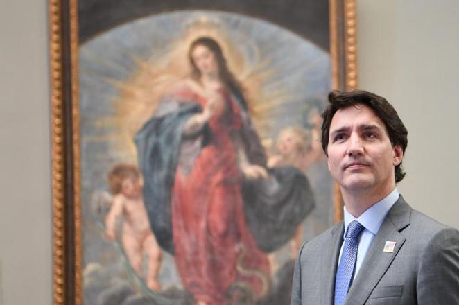 El primer ministro canadiense, Justin Trudeau, durante su visita al Museo del Prado. 