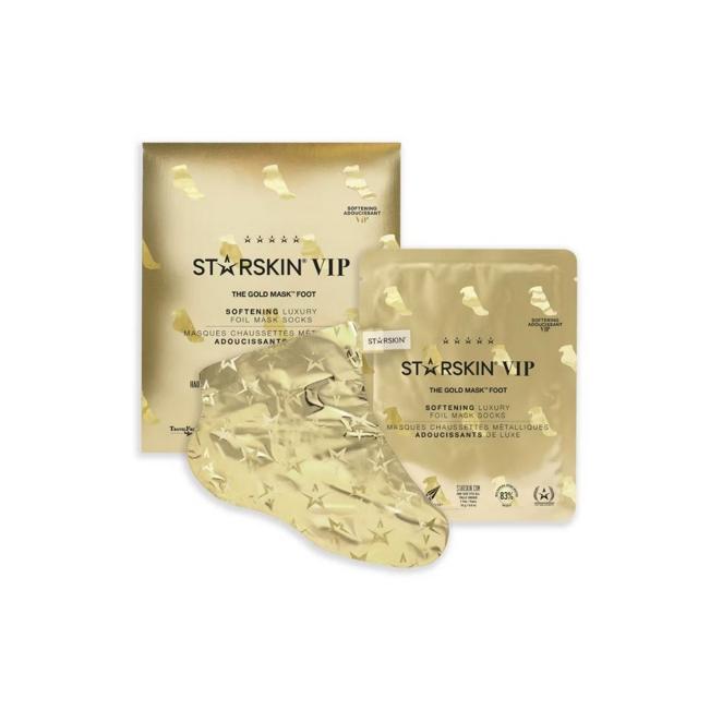 Mascarilla suavizante para pies Gold Mask de Starskin: 13 € (en Mímate Cosmética). Calcetines con doble capa: una interior empapada en una fórmula a base de rosa búlgara enriquecida con manteca de karité pura y rosa Hip Oil y una capa protectora exterior para potenciar el efecto. Revitaliza, suaviza y nutre los pies y las cutículas más ásperas en 15 minutos.