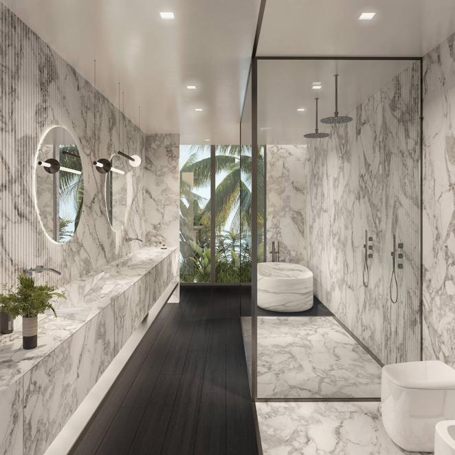 Villas de alta costura. En lo que respecta a su interiorismo, cada propietario tendrá la opción de incluir distintas distribuciones y muebles diseñados a medida por la firma de moda