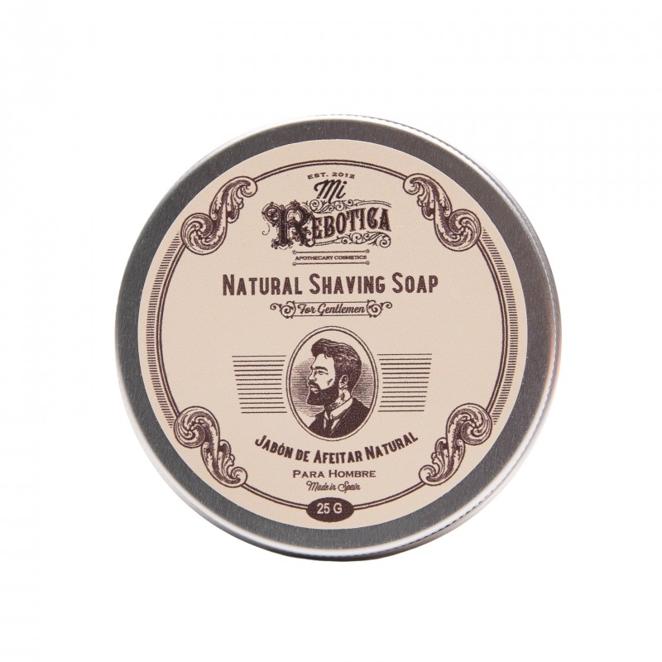 Jabón natural de afeitar de Mi Rebotica. Jabón de afeitar natural de Mi Rebotica con aloe vera, romero y manteca de karité. 10,50 €