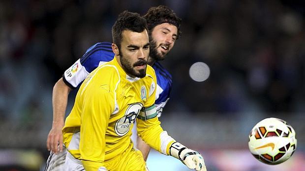 Juan Carlos, en el Real Sociedad-Córdoba CF de la pasada temporada