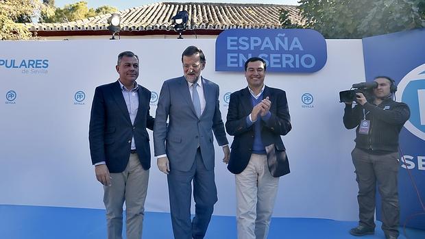 Visita de Mariano Rajoy a Tomares, junto a Juan Bueno y Juanma Moreno