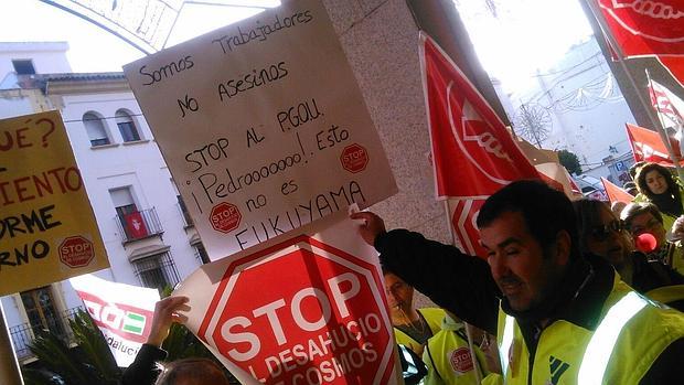 La protesta de los trabajadores no está exenta de cierto toque de humor