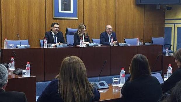 Susana Díaz, ante el grupo parlamentario del PSOE