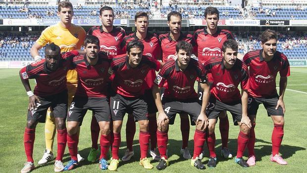 La alineación del Mirandés en el partido ante el Tenerife