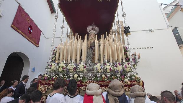 La Virgen del Rocío y Lágrimas, el Miércoles Santo pasado