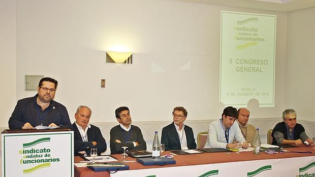 Carlos Sánchez, durante su intervención en el Congreso del SAF