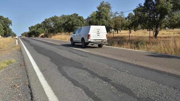 Estado de una de las carreteras del Valle de Los Pedroches