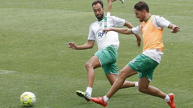 Deivid, en un entrenamiento del Córdoba CF