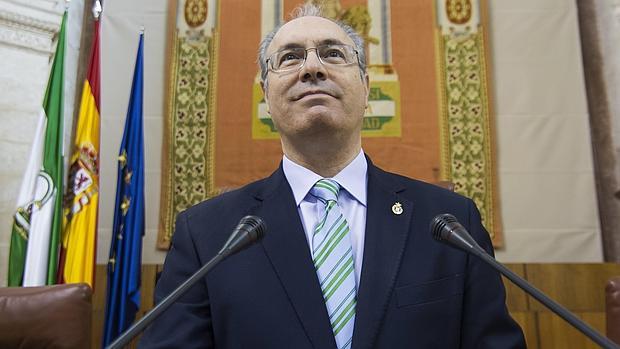 El presidente del Parlamento andaluz, Juan Pablo Durán, durante el acto del Día de Andalucía