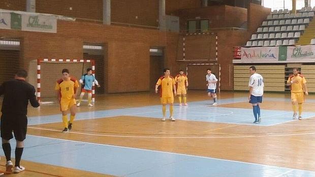 El equipo de fútbol sala masculino de la UCO esta mañana