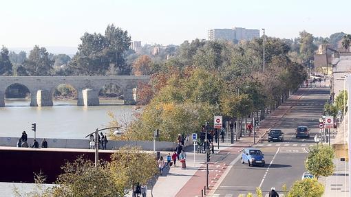 Vehículos y paseantes en La Ribera