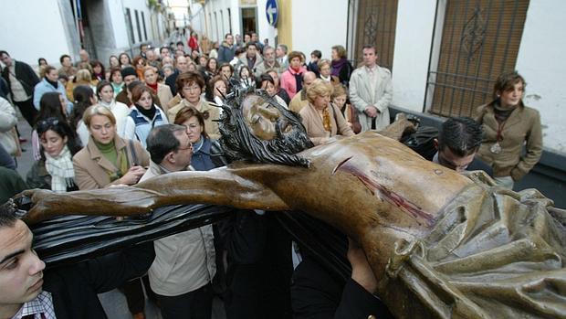 El Cristo de las Penas, durante un Vía Crucis