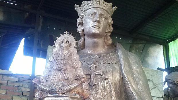 Imagen del Rey Sabio con la Virgen del Rocío