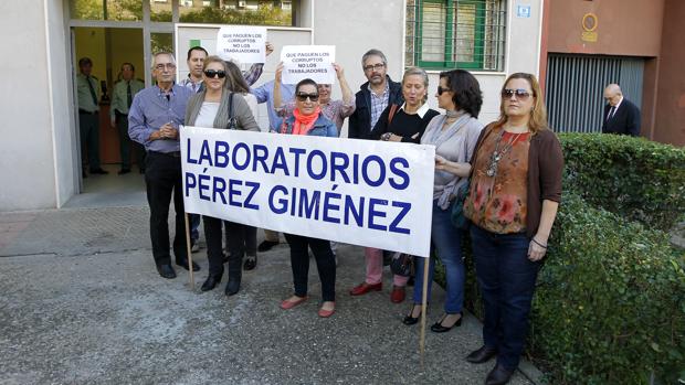 Manifestación de trabajadores de Pérez Giménez