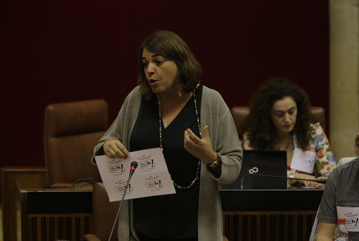 Elena Cortés, durante una reciente intervención en el Parlamento