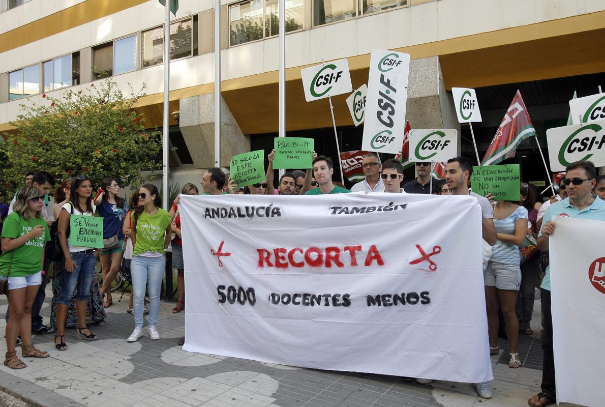 Protesta de profesores en Córdoba en el año 2012