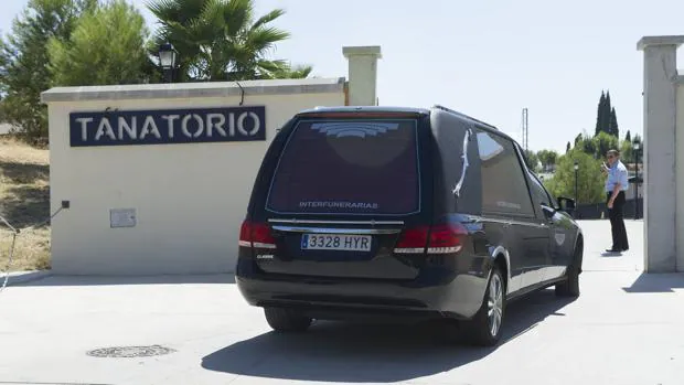 El coche fúnebre con los restos mortales de Ana Huete