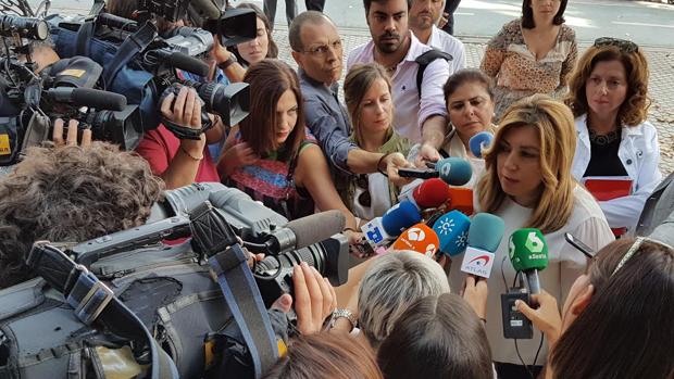 La presidenta de la Junta, Susana Díaz, este miércoles en Sevilla