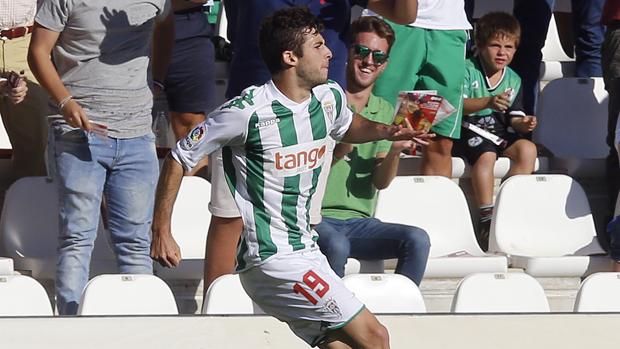 Guille Donoso durante la celebración de su gol contra el Levante