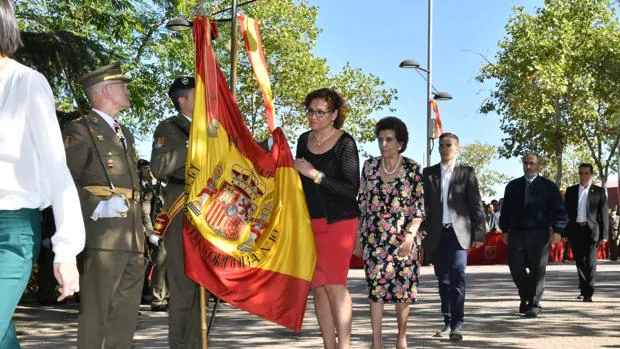Un momento de la jura de bandera de esta mañana en Pozoblanco