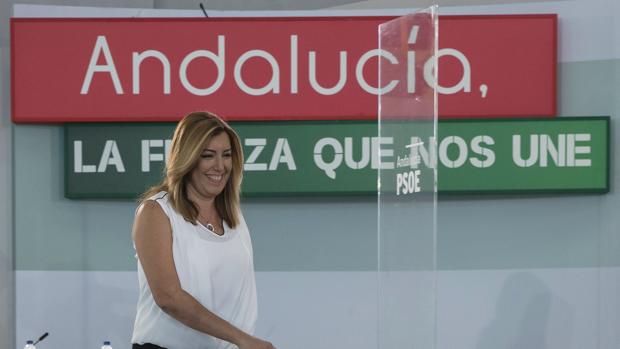 Susana Díaz durante el comité director del PSOE andaluz el pasado 29 septiembre