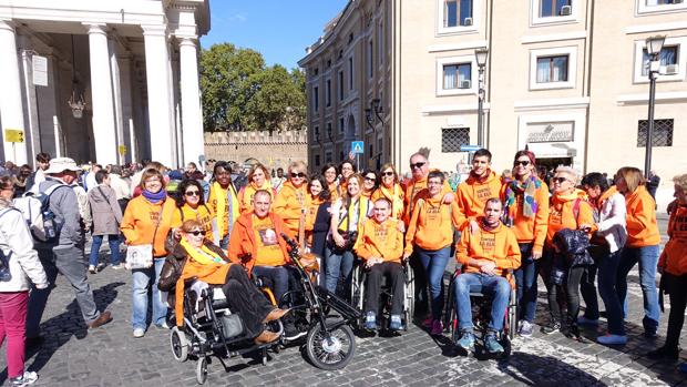 Algunos de los miembros del grupo que viajó a Roma