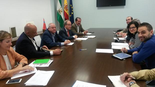 La delegada de Infraestructuras, Amparo Pernichi, junto a los miembros de la mesa de Ceco