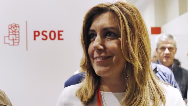 La presidenta de la Junta de Andalucía, Susana Díaz, a su salida del Comité Federal del PSOE