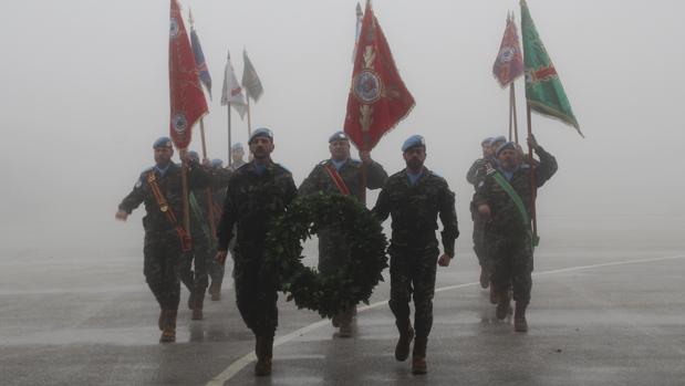 Homenaje a los caídos por parte del contingente español en Líbano