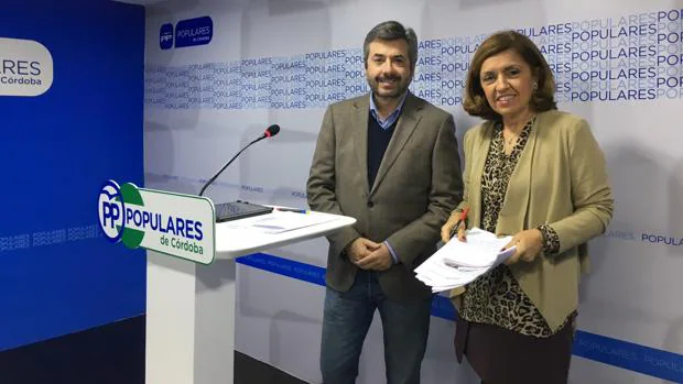 El parlamentario autonómico Miguel Ángel Torrico y la diputada provincial María Jesús Botella, ayer