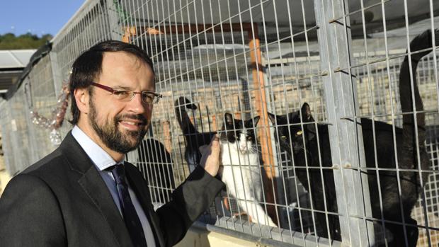 El abogado José Luis Mota, en la Protectora de Animales de Málaga