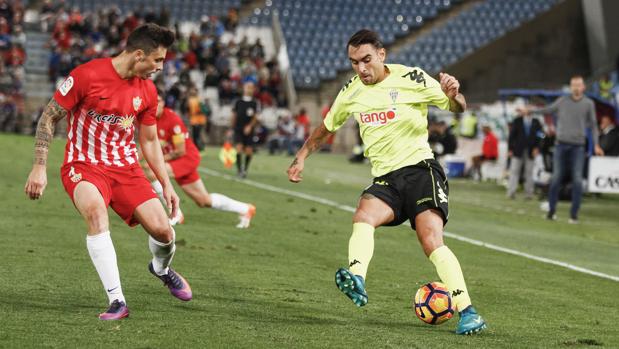 Samu de los Reyes, en el partido ante el Almería