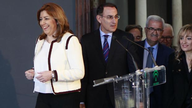 Susana Díaz, ayer en el Palacio de San Telmo en la presentación del pacto