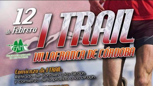 Cartel del I Trail Villafranca de Córdoba