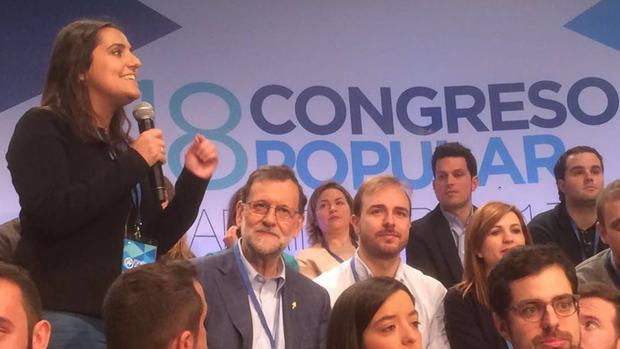 Beatriz Jurado durante el encuentro de Mariano Rajoy con los más jóvenes