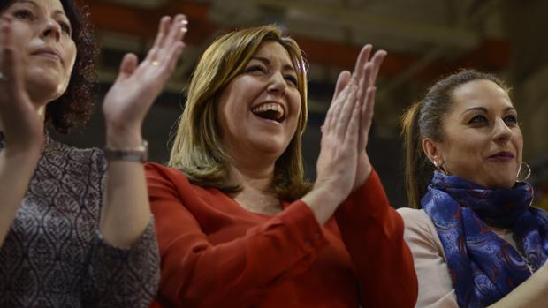 Susana Díaz en el acto que ha celebrado en Madrid con los alcaldes socialistas