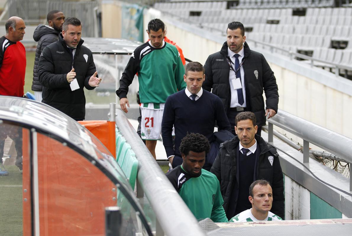 Carrión, al final del partido ante el Huesca