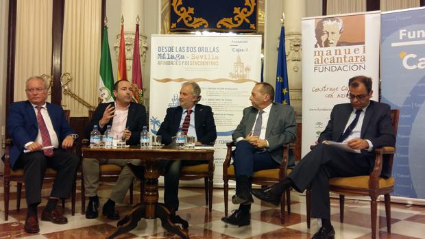 Álvaro Ybarra, Manuel Castillo, Rafael Porras, José Antonio Carrizosa y Juande Mellado, ayer en Málaga