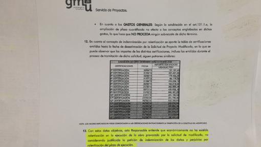 Informe del técnico de Urbanismo rechazando una mayor ralentización por el modificado ABC